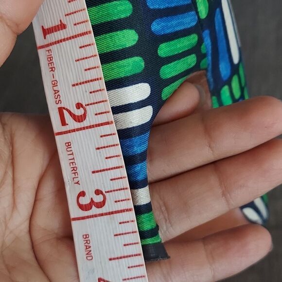 Vintage 1950's Herbert Levine Blue, Green & White Bow Pointy Pumps 7.5AA - Picture 10 of 10